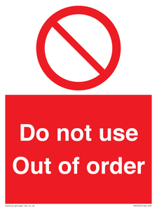 Do not use Out of order